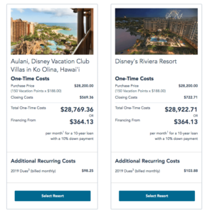 Current Disney Vacation Club Resorts